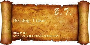 Boldog Timur névjegykártya